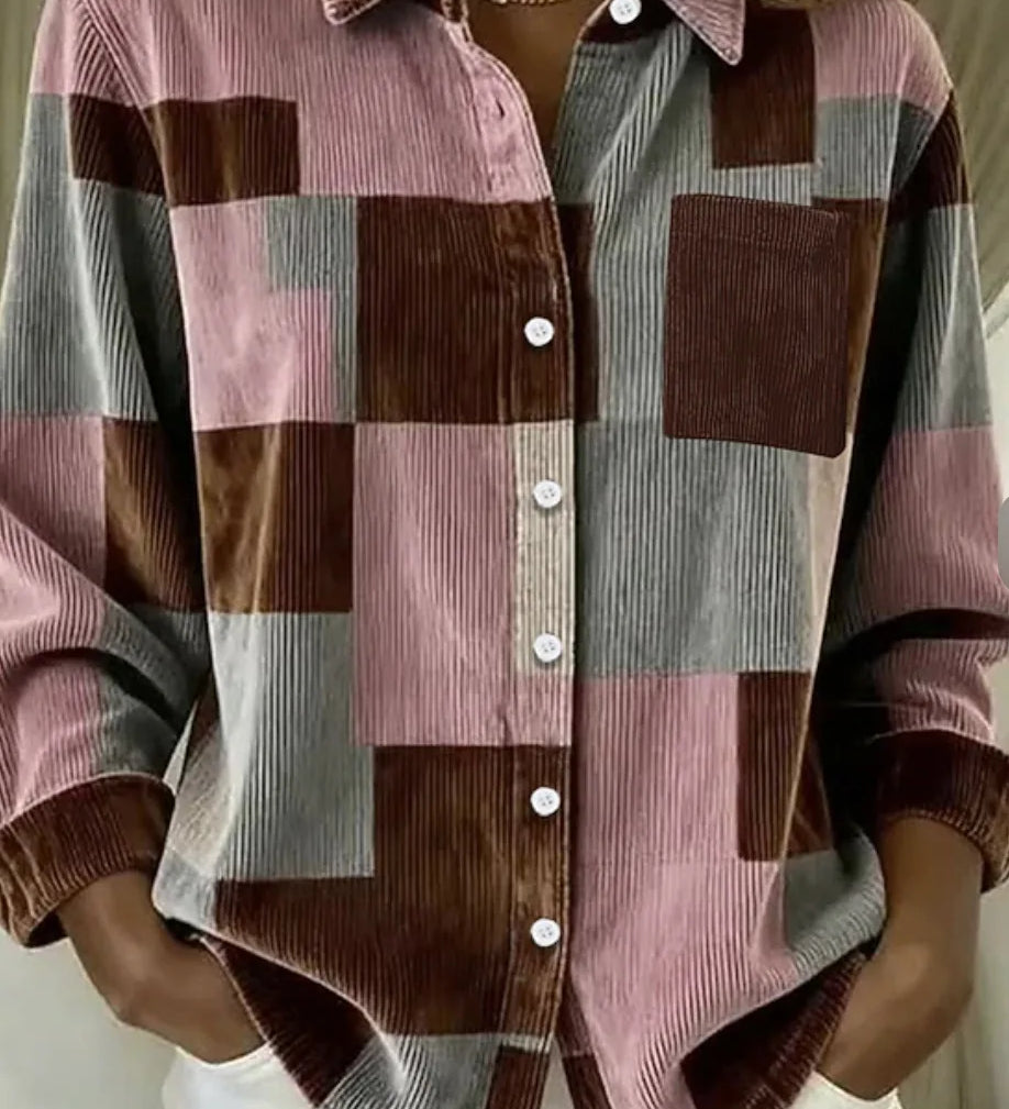 Ana - Cardigan de Malha com Padrão Xadrez